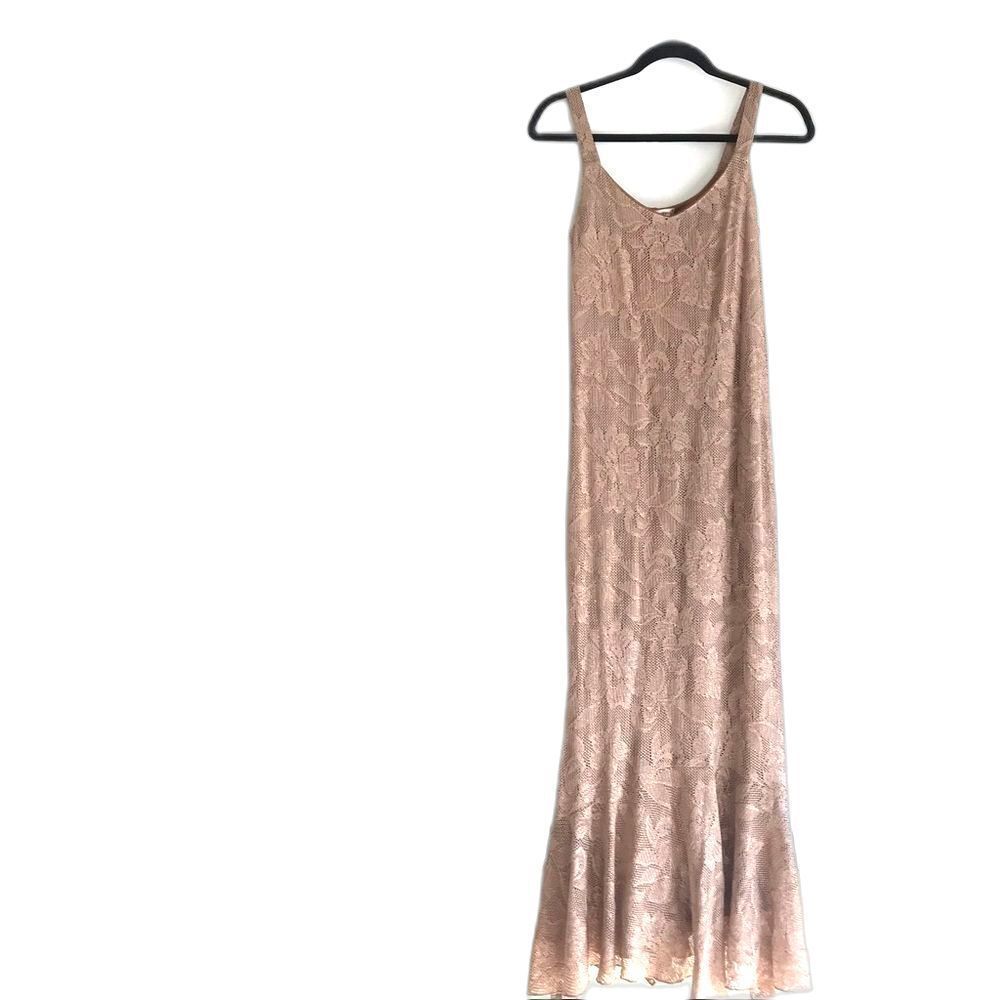 Spencer Alexis Gold Lace Sleeveless Long Dress - Picture 3 of 5